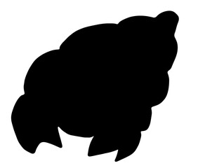 コミカルなヤドカリのシルエット