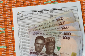 Nigerian Valued Added Tax Form with Nigerian Naira Notes
