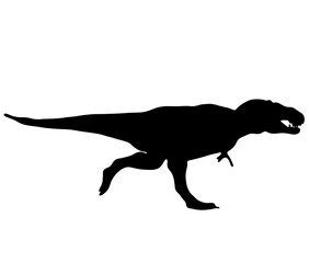 恐ろしいティラノザウルスのシルエット