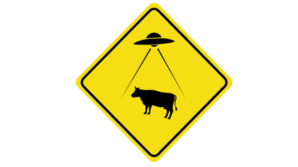 caution sign: watch out for UFOs