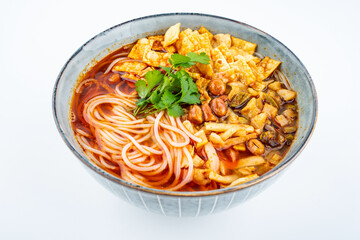 Chinese cuisine a bowl of Liuzhou snail noodles