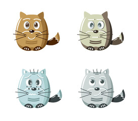 cats stickers set for postcards and congratulations