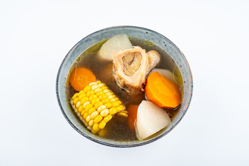A bowl of nutritious and delicious radish yak bone soup