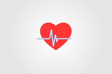 Heartbeat icon on the white background