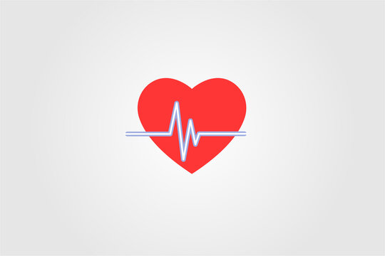 Heartbeat icon on the white background