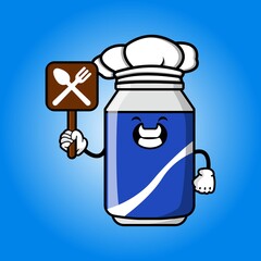 cute carbonated bottle cartoon mascot character