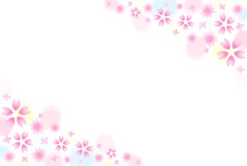 Obraz na płótnie Canvas 優しい水彩のかわいい桜フレーム