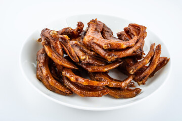 A plate of delicious snack braised duck feet