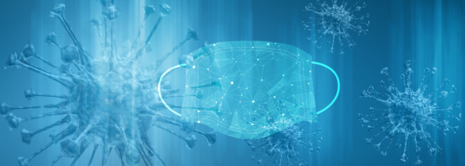 Obraz premium 3d render Corona virus microscopic view 