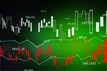 2d rendering Stock market online business concept. business Graph 