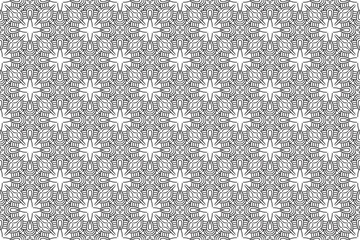 Seamless hand drawn pattern black and white