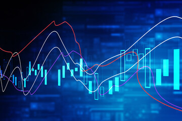 2d rendering Stock market online business concept. business Graph 