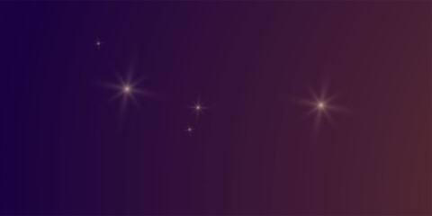 Purple tones dark gradient colorful bright background with stars flare glare lights. Vector illustration horizontal format