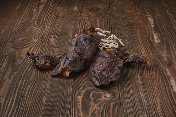 Obraz premium dried jerked deer or venison meat