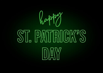 Neon text Happy Saint Patrick's Day in Ireland