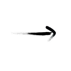 Grunge Dirt Arrow Vector. Dry Brush Stroke . Curved arrow set . sideways. black sign.  element for your design . distressed direction