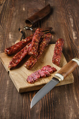 dried jerked deer and pork sausage