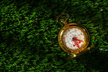 compass green grass top view geolocation and territory location