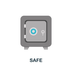 Safe flat icon. Color simple element from wild west collection. Creative Safe icon for web design, templates, infographics and more