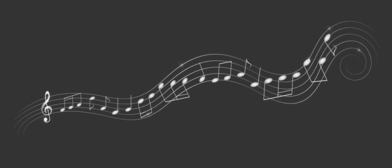 Musical design elements. Flat vector decorations elements