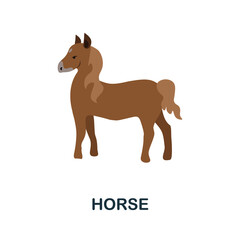 Horse flat icon. Color simple element from wild west collection. Creative Horse icon for web design, templates, infographics and more