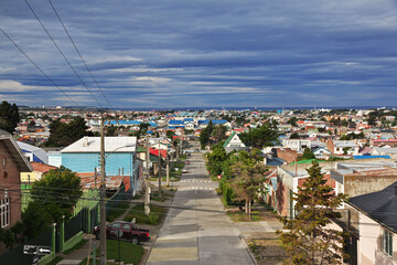The street in Punta Arenas, Patagonia, Chile