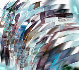 Waves running diagonally across the background are like the flow and movement of water. Highlights and shadows are visible on the surface. Abstract fractal background. 3d rendering. 3d illustration.