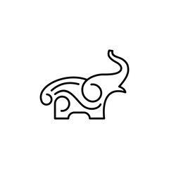 Elephant Line Modern Logo