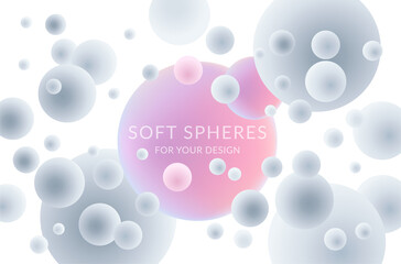 Soft vector spheres for your design. Simple abstract template.