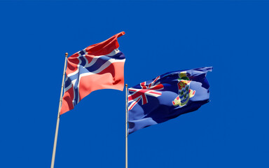 Flags of Norway and Cayman Islands.