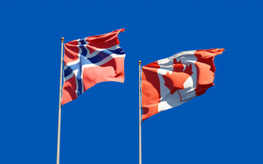 Flags of Norway and Canada.