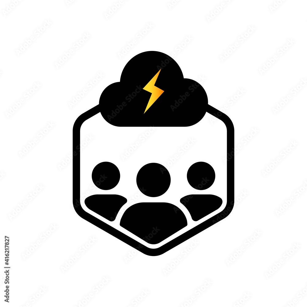 Poster cloud computing or personal data sync icon. cloud services icon showing cloud computing. vector eps 
