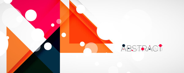 Geometric abstract background. Techno color triangle shapes. Vector illustration for covers, banners, flyers and posters and other designs