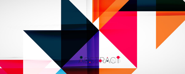 Geometric abstract background. Techno color triangle shapes. Vector illustration for covers, banners, flyers and posters and other designs