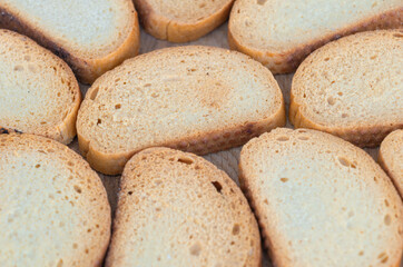 Sweet crackers textured on wooden background. Selective focus