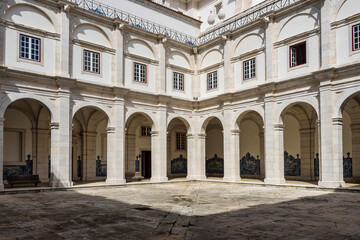Fototapeta na wymiar Courtyard at the church of sao vicente de fora in Lisbon, Portugal.