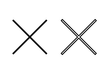 Close icon set. Delete icon vector. cross sign