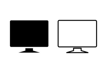 Computer icon set. computer monitor icon vector.