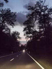 Fototapeta premium country road in the evening