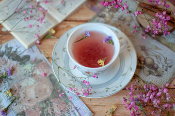 book and flowers, spring mood
