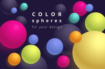 Color spheres for your design. Colored balls on the surface.
