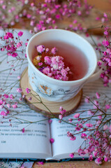 book and flowers, spring mood