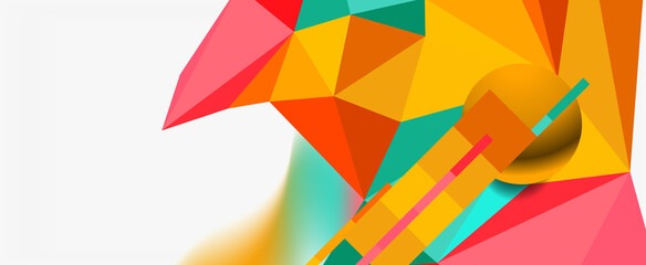 Trendy 3d geometric composition, design template for business or technology presentation, internet poster or web brochure cover