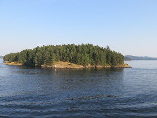 the view from the ferry from the Tsawwassen Ferry Terminal (Vancouver) to the Swartz Bay Ferry Terminal (Vancouver Island), British Columbia, Canada, August