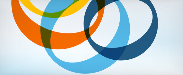 Obraz premium Ring geometric shapes, o letter repetition wallpaper. Abstract background for business or technology presentations, internet posters or web brochure covers