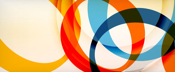 Obraz premium Ring geometric shapes, o letter repetition wallpaper. Abstract background for business or technology presentations, internet posters or web brochure covers