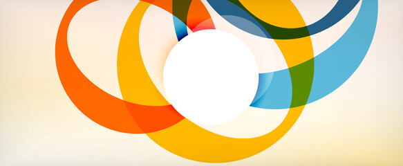 Obraz premium Ring geometric shapes, o letter repetition wallpaper. Abstract background for business or technology presentations, internet posters or web brochure covers