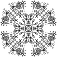 Simple Mandala Shape for Coloring. Vector Mandala. Circular. Flower. Oriental. Coloring Book Page. Outline.
