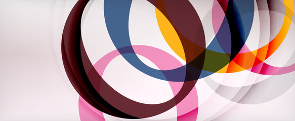 Ring geometric shapes, o letter repetition wallpaper. Abstract background for business or technology presentations, internet posters or web brochure covers