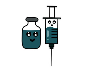 vaccine vector in kawaii design